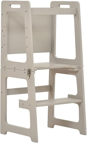 Miniatura 9 de Avenlur Taburete de cocina de aprendizaje 4 en 1 ayudante Montessori Waldorf estilo Montessori Waldorf soporte de escalón y pizarra se convierte en