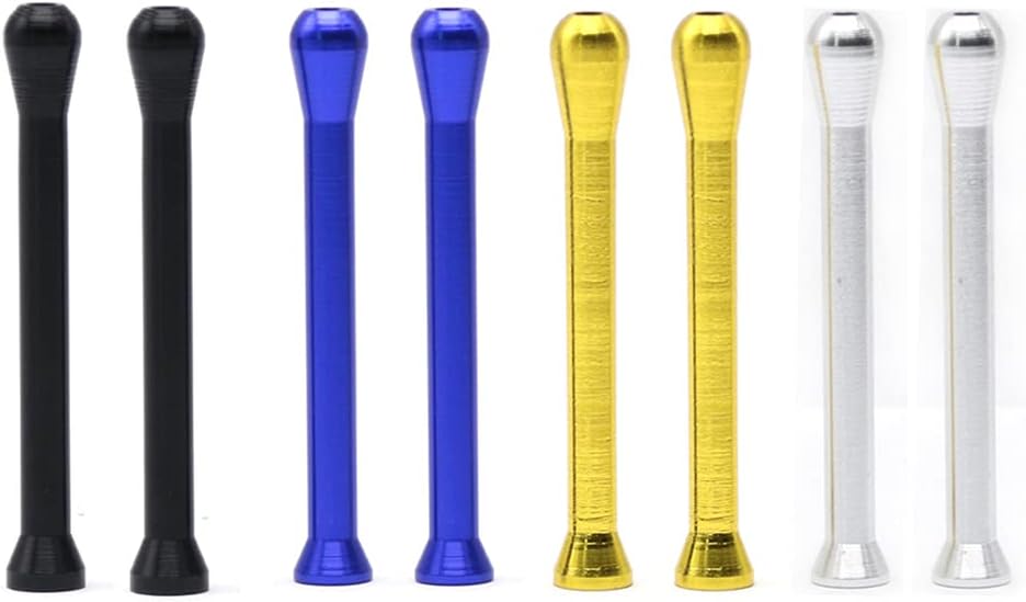 Shinekoo 8Pack Metal Snuff Straw Sniffer Snorter Nasal Tube Snuffer Bottle Silver/Blue/Black/Gold