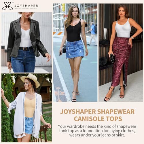 JOYSHAPER Shapewear Camisole for Tummy Control Shapewear with Built in Bra Padded Tank Top V Neck Cami Shaper3