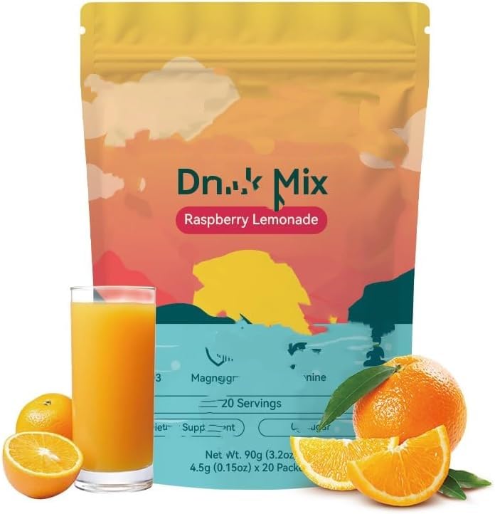 Polvo, sabor a limonada de frambuesa: 20 sobres individuales (limonada de frambuesa) ,1pc