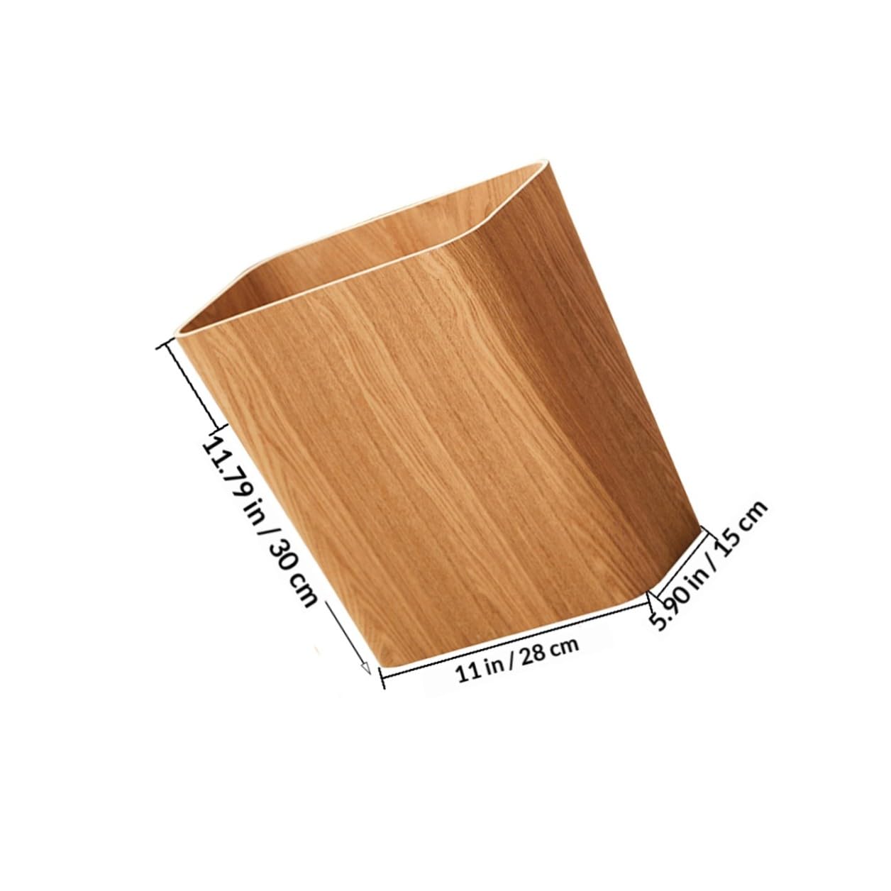 Wood Waste Paper Basket Trash Can, Ash Wood Material, Hidden Garbage Bag Holder for Kitchen, Living Room, Bathroom, Bedroom Wastebasket for Home Use