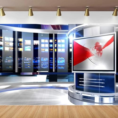 Fondo de fotografía para Estudio de grabación de programas de Estaciones de televisión, reportajes de Noticias, Sala de transmisión, Fondo Interior, póster, videowall. 200x140CM