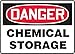 Accuform MCHL155VP Plastic Sign, "DANGER Chemical Storage", 14" Length x 20" width x 0.055" Thickness, Red/black On White, 14" Height, 20" Wide, 14" Length, Plastic, 14" x 20"