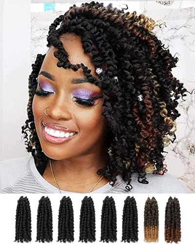 8 Inch 8 Packs Passion Twist Crochet Hair Pre...
