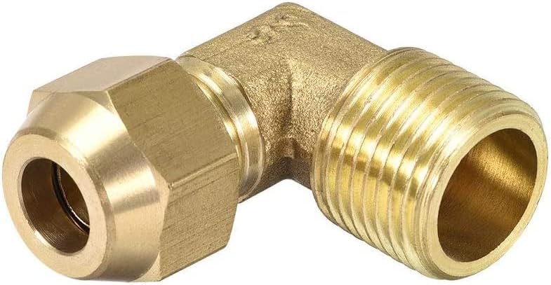 XYWHPGV Brass Compression Tube Fitting 90 Degree Elbow G1/2 Male X 10mm Tube OD Flared Fitting 2pcs(2fa38 82e14 23918 cc072 5e58a eb0b3