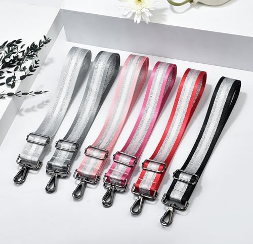 Image of LVYOUME Purse Strap Silver Hardware Wide Bag Straps Replacement Crossbody Adjustable Shoulder Strap for Purses