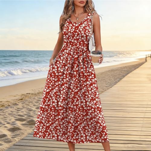 Robe longue d'été fluide anti-chaleur coupe trapèze avec poches intégrées - 2
