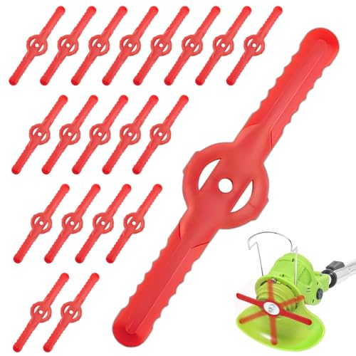 eupdd 100 Piezas Cuchilla Desbrozadora de Plástico: Cuchilla Desbrozadora de 14 cm para Granja,...