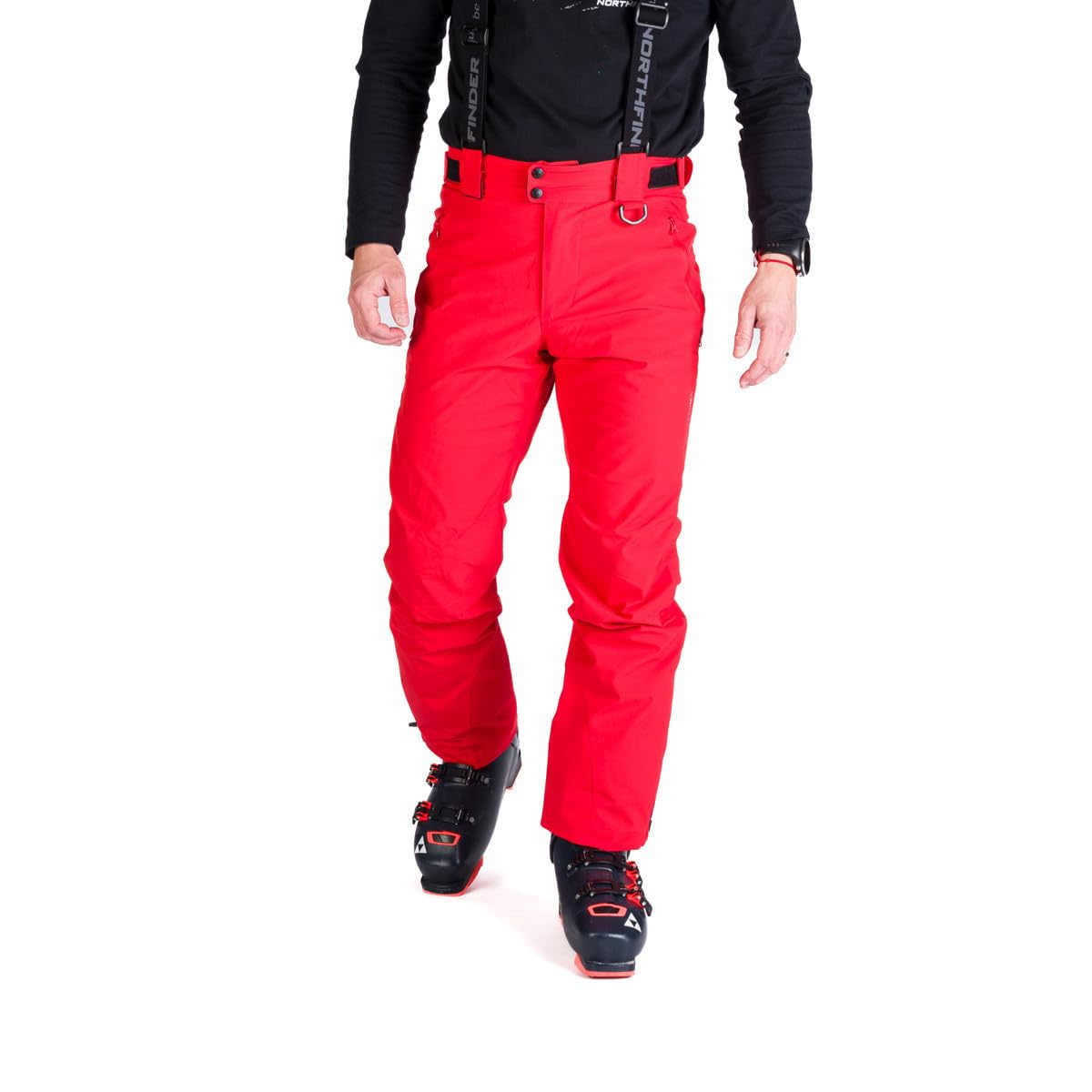 NORTHFINDER Bequeme Herren-Skihose im regulären Schnitt mit abnehmbaren Trägern Wilfred