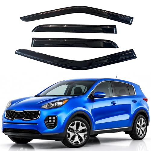 Image of IG Window Visors Fit for 2017-2022 Kia Sportage, Out-Channel Rain Guards Vent Wind Deflectors 4PC, Car Accessories for 17-22 Sportage