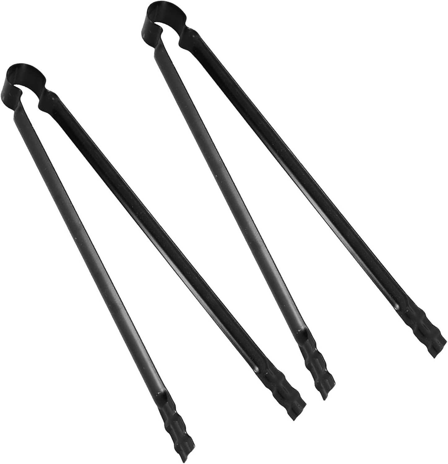 2pcs Fireplace Coal Tongs Iron Long Handle Broad Opening Grip