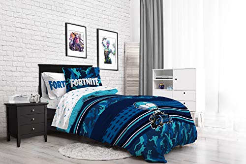 Image of Jay Franco Fortnite Battle Bus 5 Piece Twin Bed Set - Includes Reversible Comforter & Sheet Set Bedding - Super Soft Fade Resistant Microfiber (Official Fortnite Product)