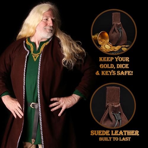 Mythrojan Medieval Drawstring Belt Bag, Ideal for SCA LARP Reenactment & Ren Fair4