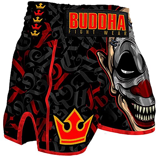 Bouddha Fight Wear. Short rétro Crew spécialement conçu pour le kick boxing, Muay Thai, K1 ou toute autre forme de sport de contact., multicolore, Medium