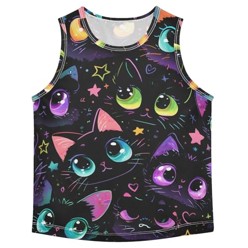 Boys' Tank Top Shirt Dark Cat Pattern Sleeveless T-Shirts