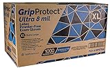 GripProtect Ultra 8 Mil Latex Exam Gloves, Disposable, Textured, Medical, Automotive, Janitorial,...