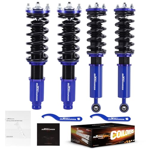 maXpeedingrods Coilovers for Honda CR-V 1996-2001 RD1 RD2 RD3, Height Adjustable Coilovers Suspension Kit, Preset Damping Lowering Kit Blue