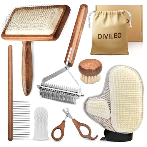 Premium Waterproof Pet Grooming Kit for Dogs & Cats – Wooden Hand...