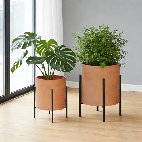 ARNIS Modern Plant Pots, Set of 2 Large Planters with