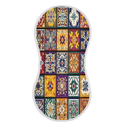 Kigai Mexican Tile Baby Burp Cloths Extra Soft and Absorbent Burping Rags Cotton Burping Clothes Baby Washcloths for Newborn Boys Girls - 1 Pack