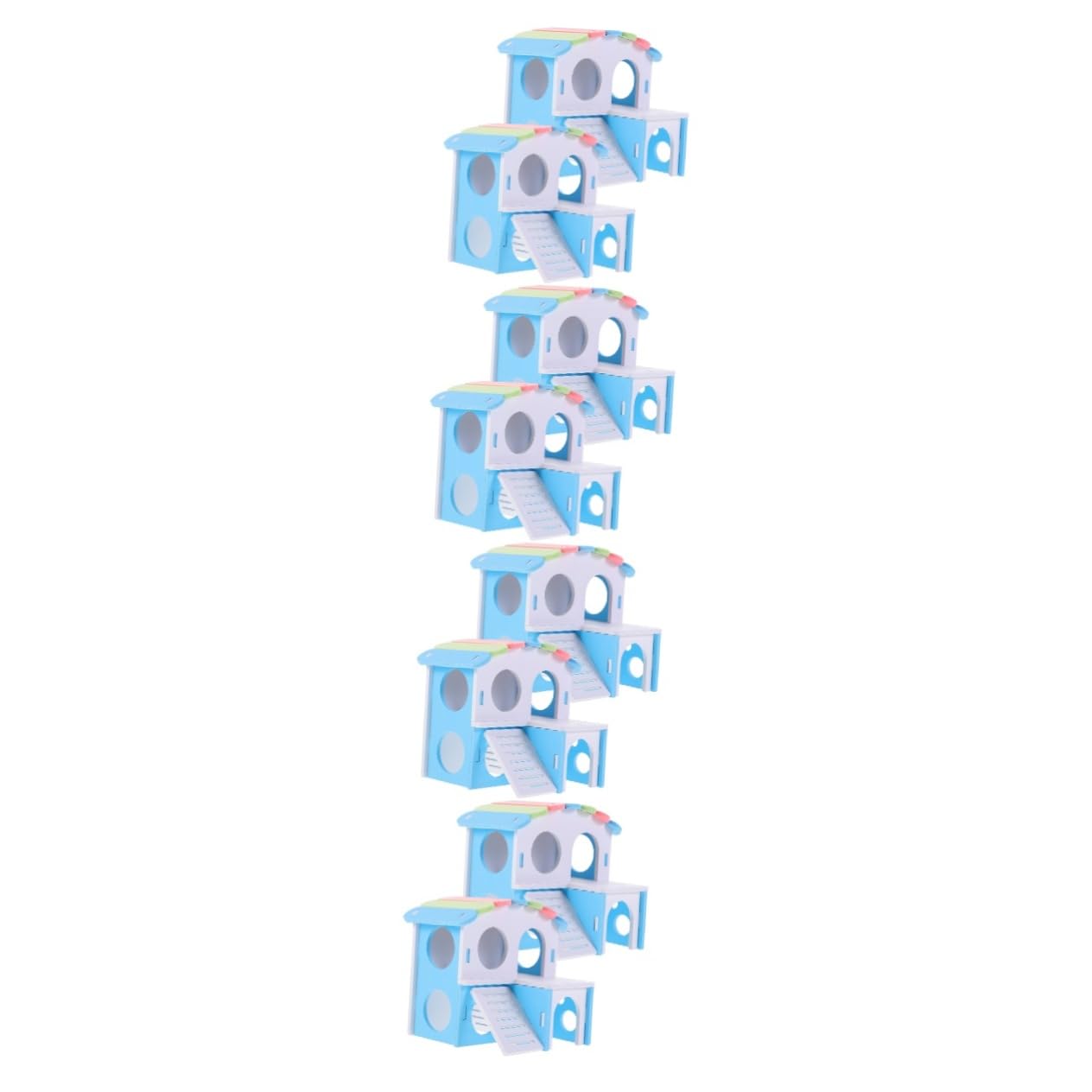 POPETPOP 8 Pièces Villa Hamster Cachette De Rat Décorative Accessoires pour Rats Cachette à Deux Étages pour Hamster Maisons De Hamsters Maison De Rat Cochon d'Inde Maison en Bois PVC