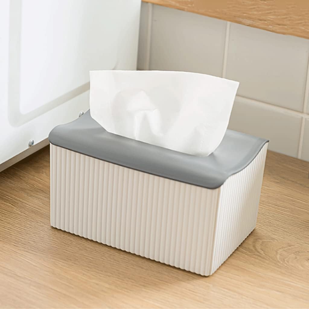 Fashion Plastic Tissue Box Cover Modern Paper Cover Case Simple Facial Tissue Holder Multi-Color Tissue Case for Bathroom Kitchen Refillable