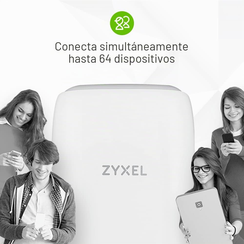 Zyxel Router WiFi para Interiores LTE-A 4G | Comparta WiFi de Banda Dual con 64 Dispositivos | Compatible con VoIP/Volte | Desbloqueado | No Necesita configuración [LTE5398-M904]