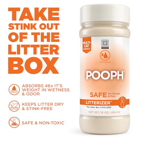 POOPH® LITTERIZER® – 16oz Bottle – Absorbs 46x Weight in Wetness & Odor – Keeps Litter Dry, Reduces Mess, Reduce Litter Costs AND Get a STINK-FREELitter Box – WITHOUT Fragrances or Harsh Chemicals - Thumbnail 2