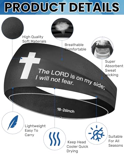 Image of Shihanee 6 Pcs Christian Headbands for Men Jesus Athletic Sweatbands Moisture Wicking Football Baseball Sports Hair Bands