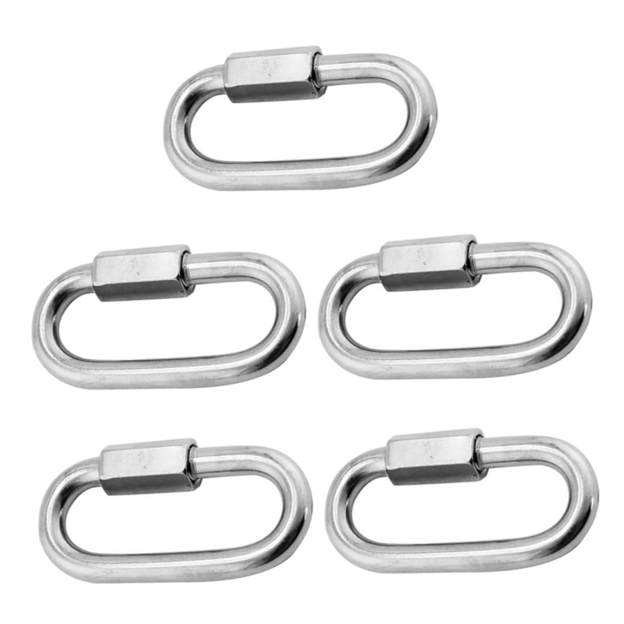 OSOLADY 5pcs Stainless Steel Connecting Ring Chains Locking Quick Connectors Chain Links Link Connectors Stainless Steel Chain Quick Link Quick Link Chain Connector Stainless Steel 304