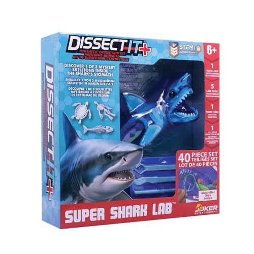 Slimy Dissect-It Shark Anatomy Super Lab Kit, 40-Piece STEM Dissection Model with Mystery Skeleton & Refill Mix