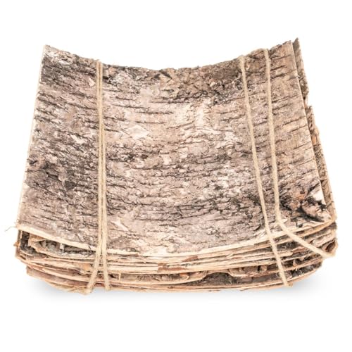 NaDeco Birkenrinde zum Basteln und Dekorieren &ndash; 8er Set Birkenplatten ca. 20&times;20 cm &ndash; Naturmaterial DIY, Tischdeko, Hochzeit, Baumrinde, Deko Holz, Bastelbedarf, rustikale Naturdeko Vintageㅤ