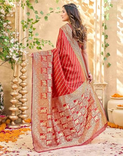 Image of SIRIL Women's Banarasi Silk Saree Pure Silk Saree With Unstitched Blouse Piece