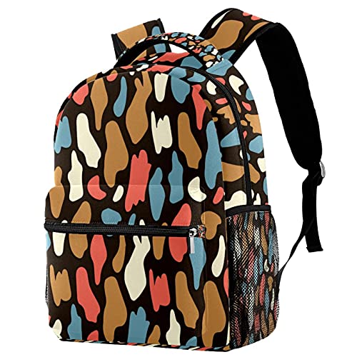 Sac à dos de voyage léopard multicolore pour homme et femme style moderne