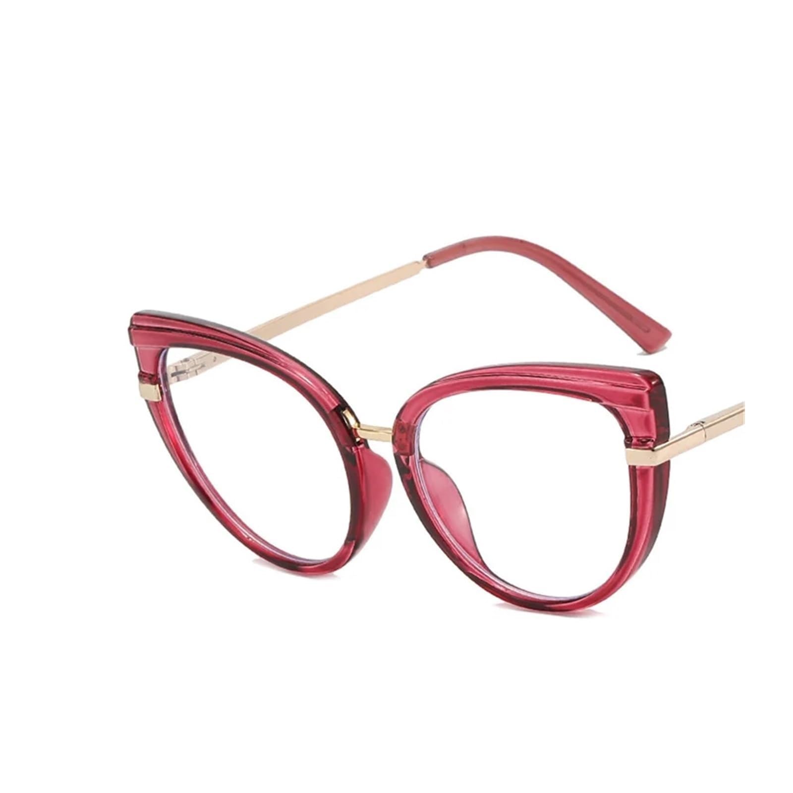 KLJUddGY Cat Glasses Blocking Eyewear Frames Geometric Spectacles for Computer Non Prescription Eyeglasses Fashion Reading Glasses Cateye(Purple Clear)