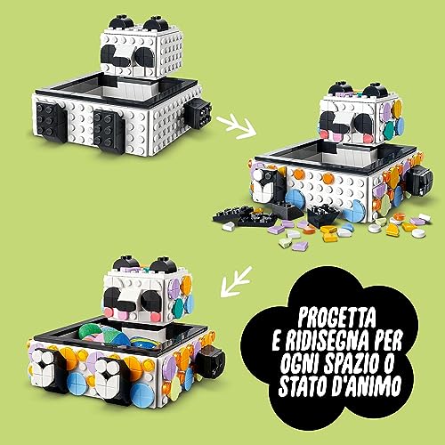 DOTS Il Simpatico Panda Portaoggetti, Giochi per Bambine e Bambini da 6 Anni, Set Scatola Fai da Te con Panda Giocattolo Portagioie, Scatola Portaoggetti, Giocattoli Creativi, Idee Regalo 41959 - Lego - Immagine 5