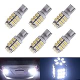 XT AUTO 6pcs Super Bright Cool White T10 Wedge 42-SMD 3528 LED Light bulbs W5W 2825 158 192 168 194 for Car Boot Trunk Map Light Number Plate License Light