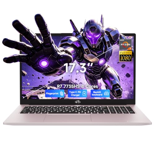 Image of NIMO 17.3 inch FHD IPS Gaming Laptop, AMD Ryzen 7 Computer (Up to 4.75 GHz, Beat i7-12650H) with 64GB DDR5 RAM 2TB SSD Radeon 680M GPU 2-Yr Warranty 180 View Multifuntional for Business Creator Student
