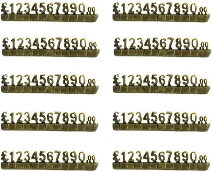 3D € Price Shelving Adjustable Price Cube Kit, Zinc Alloy Bronze Shop Display Jewelry Watch Shop Office Display Pricemarker Labels, 20 Sets