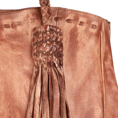 Never Mind Tote Vintage Cuero Genuino Mujer miniatura 2