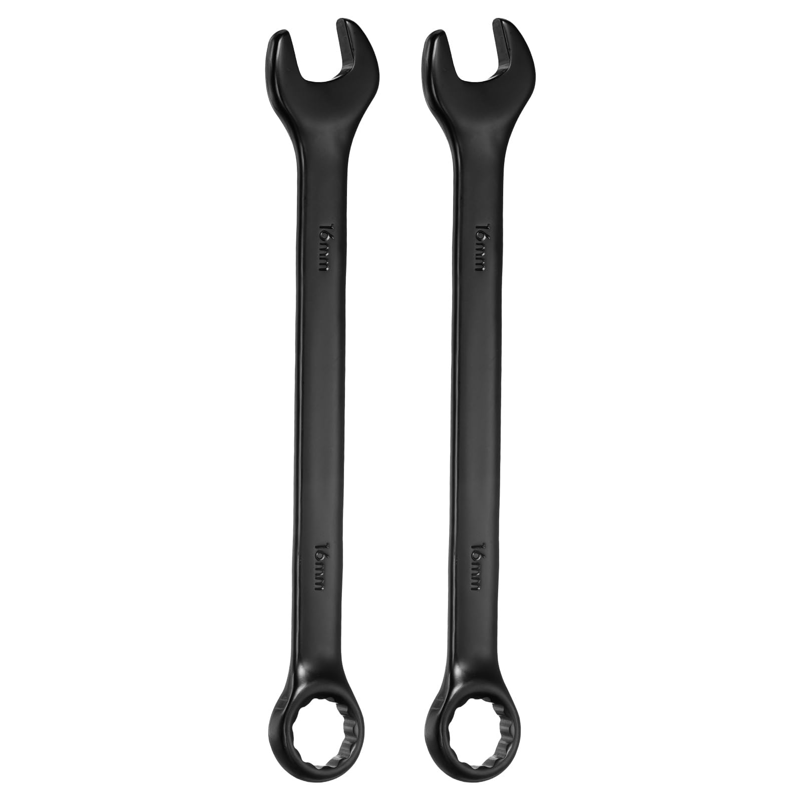 sourcing map 2pcs Metric Combination Wrench 16mm 12-Point Box & Open End Double Ended Wrenches Spanners Tools for Household Automotive Machinery DIY Repair, Black