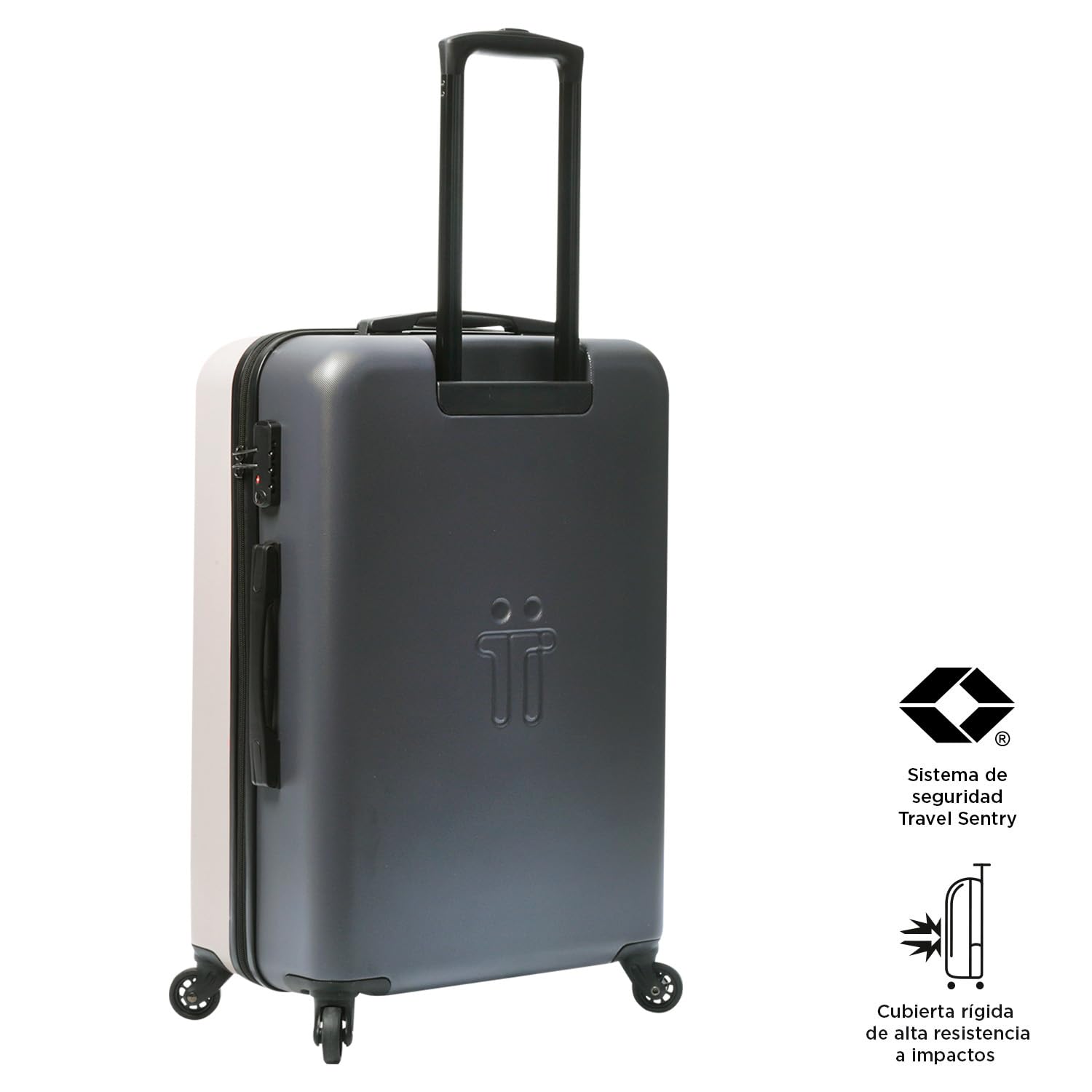 TOTTO - Maleta Rígida Mediana, Modelo Bazy, 46 x 68 x 26 cm, Capacidad 63 L, Alta Resistencia a Impactos, Ruedas 360º, Manija Telescópica, Correas Compresión Internas, Candado TSA, Color White Sand
