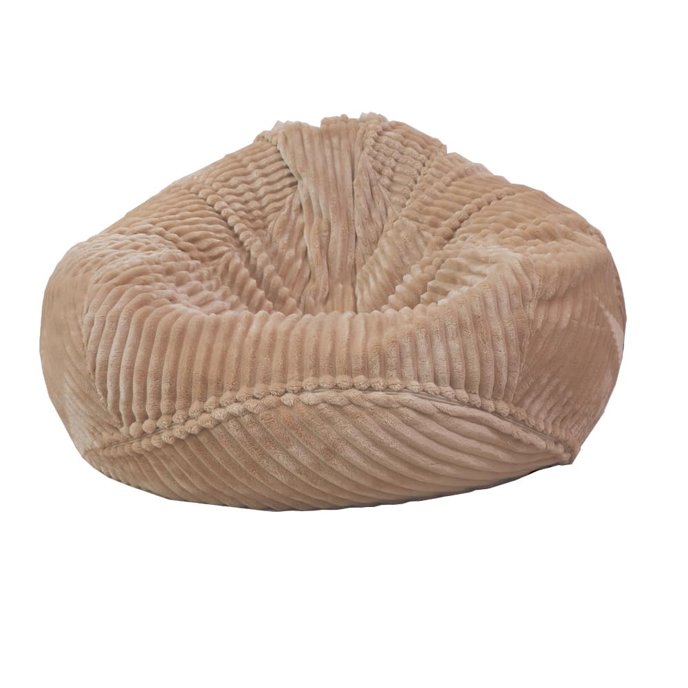 Soft Bean Bag Chair Cover No filler Sofa Cover Storage Bean Bag Cover Organizing Children Plush Toys (Khaki, Large)