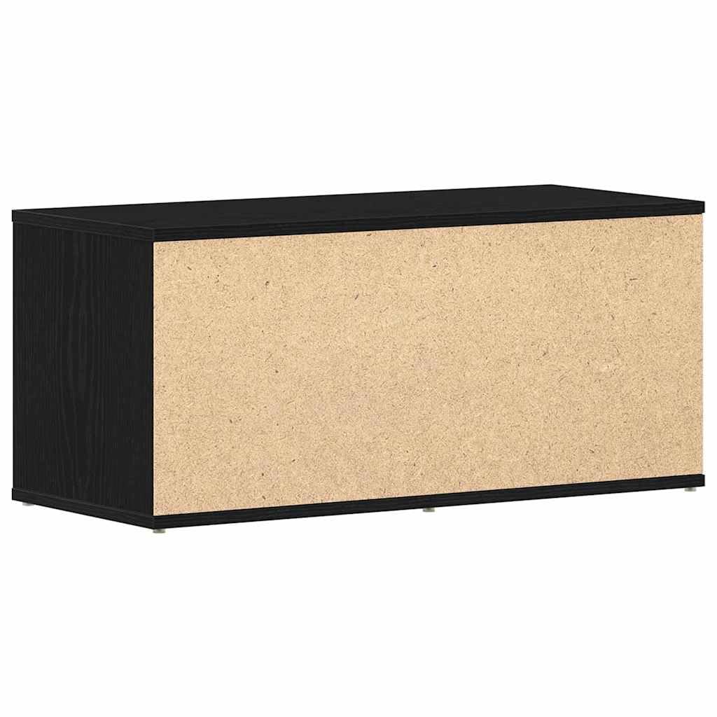 TV-Schrank Schwarz Eichen-Optik, 80x34x36 cm Holzwerkstoff, modernes Design, Media Center für Wohnzimmer, Schlafzimmer, Flur