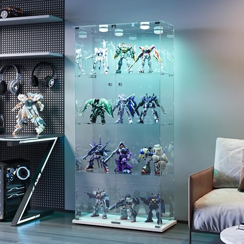 Vitrina de cristal de pie con LED 4 capas