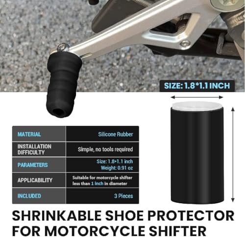 Image of Motorcycle Shift Lever Sleeve Cover 2 Pcs, Silicone Gear Shift Cover, Bike Gear Protector, Shoe Protector for Bike Gear, Universal Gear Lever Protector, Motorcycle Shift Pedal Cover Black