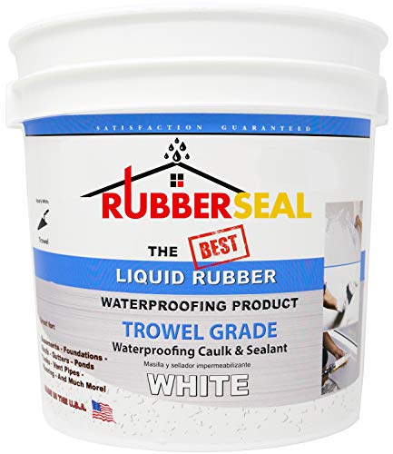 Rubberseal Liquid Rubber Trowel Grade (Thick) Waterproofing Caulk & Sealant - 1 Gallon WHITE