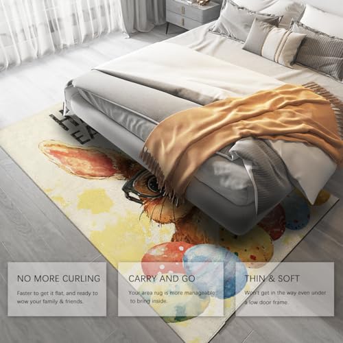 Tapis de Pâques 160x230cm lavable pour protéger le sol de la chambre - 5
