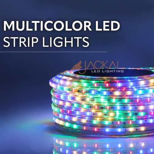 Image of JACKAL 45 Meter Multicolour Diwali Outdoor /Indoor LED Rope Light Pipe Light with Short Circuit Resistant Connector | Perfect for Home Ceiling, Functions, Christmas & Office Decor (6 Months Warranty)