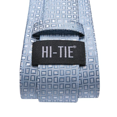 Image of Hi-Tie Mens Paisley Floral Striped Ties Set Silk Necktie and Lapel Pin for Men Pocket Square Cufflinks Set Business Wedding